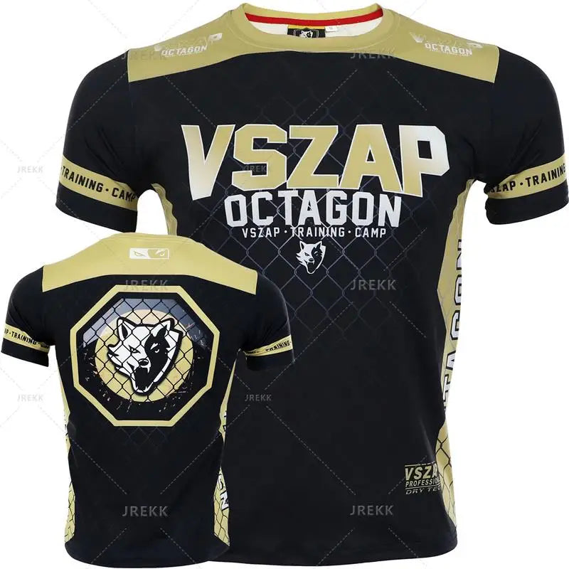 Muay Thai Boxing Sports T-Shirt - Running Fitness Outdoor Wrestling Tracksuit