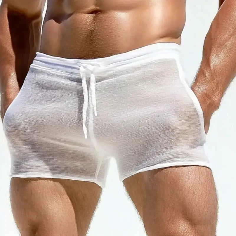 Men's Lace-Up Casual Shorts – Breathable Home Leisure & Fitness Lounge Shorts