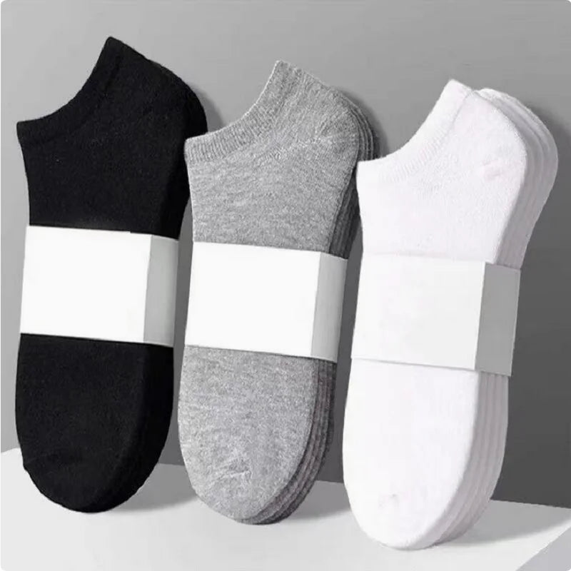 5 Pairs Women's No - Show Low - Cut Cotton Socks - Breathable Summer Solid Colours - lily supply