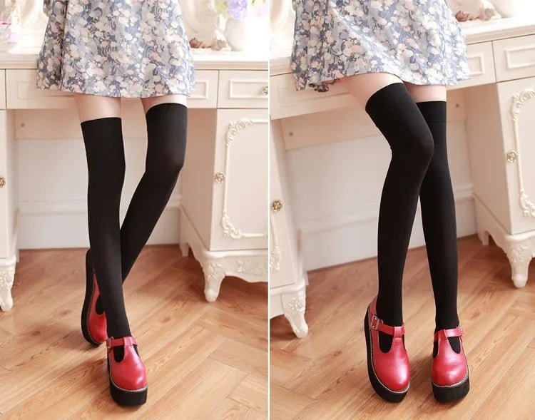 Women's Thigh High Over - Knee Cotton Long Socks – Classic Long Socks - lily supply