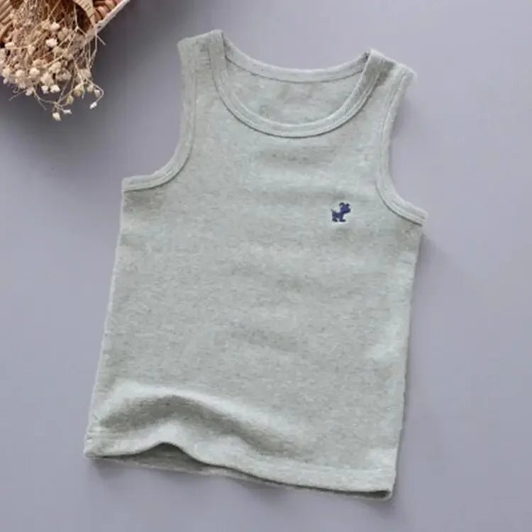 Fashion Children T-shirts for Girls Candy Color Baby Boys Graphic Tee Cotton Vest Tops Kids Summer Clothes Sleeveless T-Shirt - lily supply