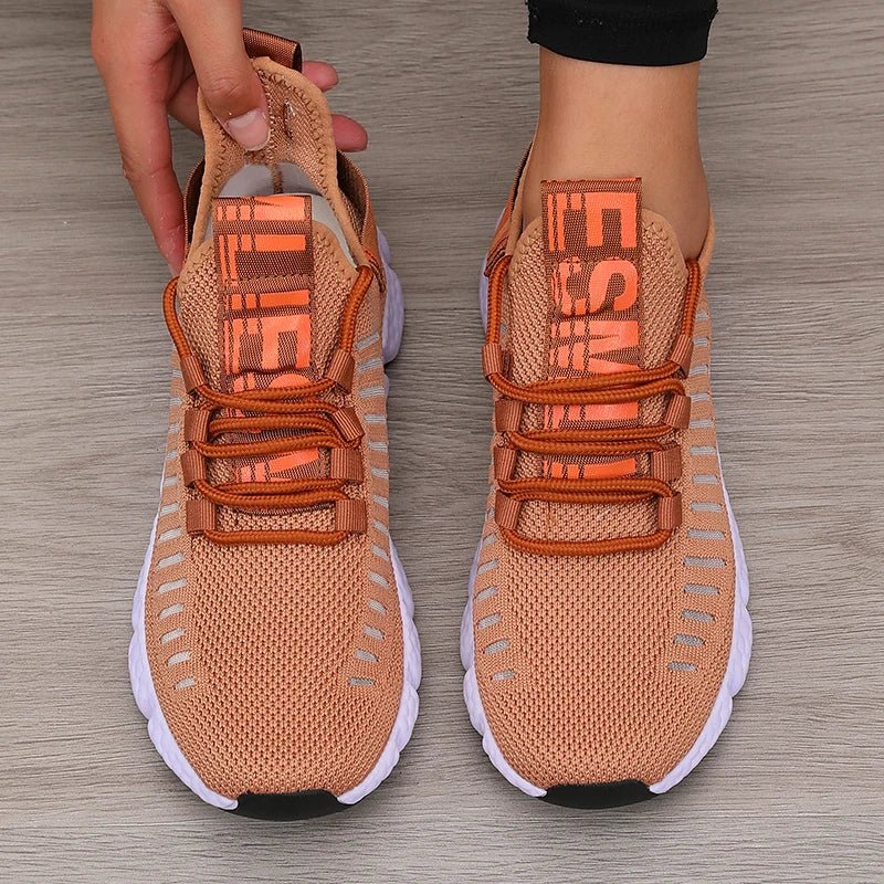Women's Sports Shoes Mesh Lightweight Soft Sole Jogging Strap Breathable Fashion Sports Walking Casual Tennis Flat Shoes for Men - lily supply