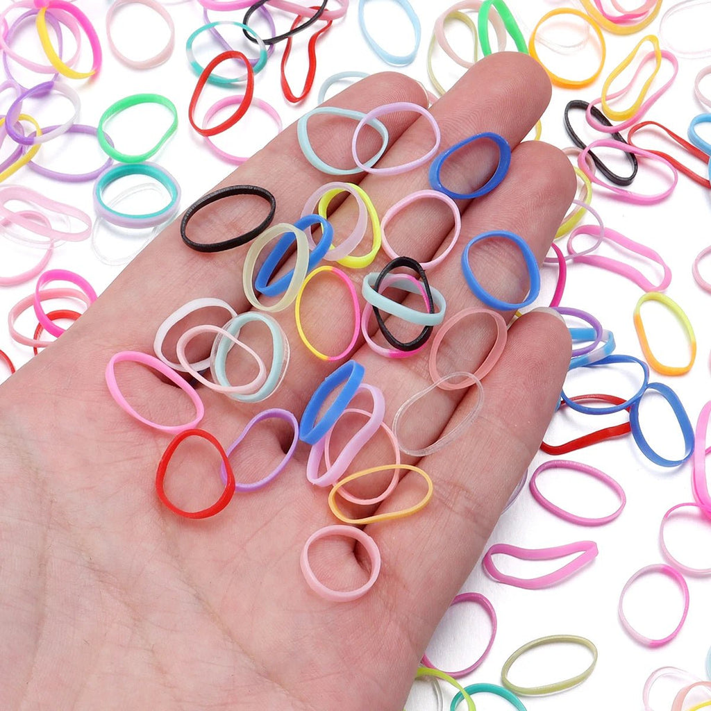 500pcs Colourful Small Disposable Elastic Hair Bands for Girls - lily supply