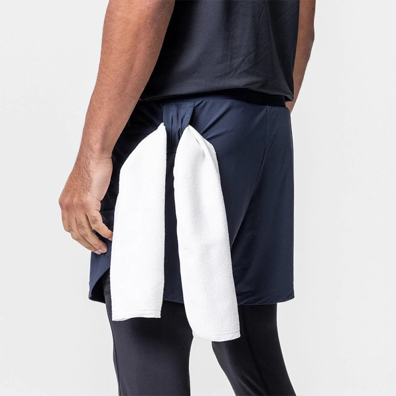 Men's Double-Layer 2-in-1 Compression Running Pants – Jogging & Gym Training Sportswear