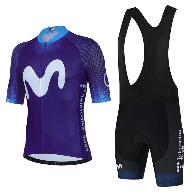 Movistar Team Cycling Jersey – Short Sleeve Spain Anti - UV Sportswear - lily supply