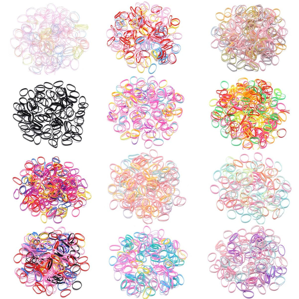 500pcs Colourful Small Disposable Elastic Hair Bands for Girls - lily supply