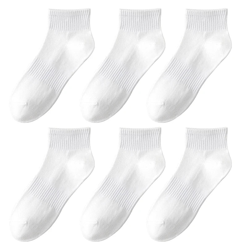 Women's 100% Cotton Short Sports Socks - 6 Pairs Breathable Mesh Low Top - lily supply