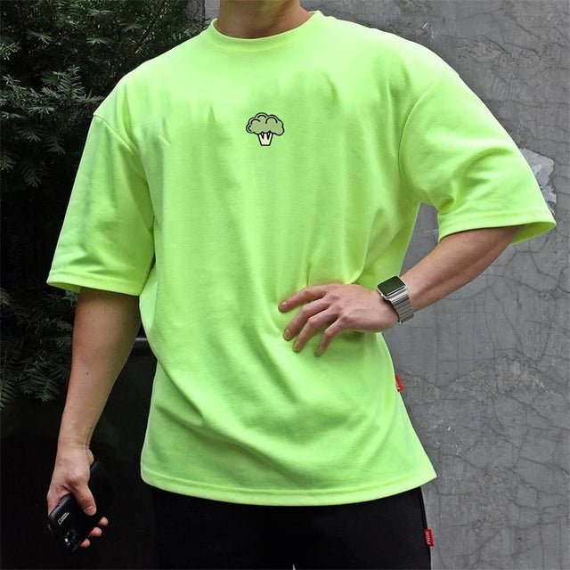 High Qualit gyms T shirt Men Bodybuilding print loose T-shirt Workout Fitness Tees Men Clothing cotton Short Sleeve Sports Shirt - lily supply
