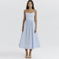2025 Women's Dresses Pink Elegant and Pretty Midi White Vacation Dress Spaghetti Strap Beach Dress A Line Party Dresses - lily supply
