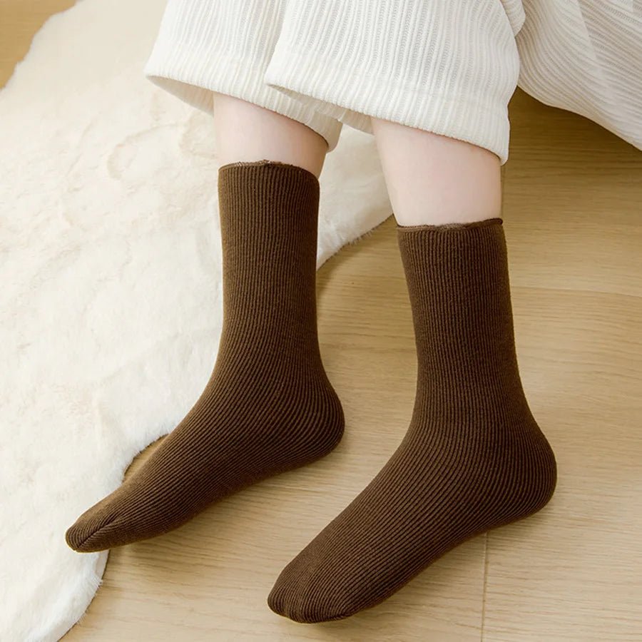 Women's Fuzzy Warm Snow Socks - 5 Pairs Thickened Sleeping Floor Stockings - lily supply