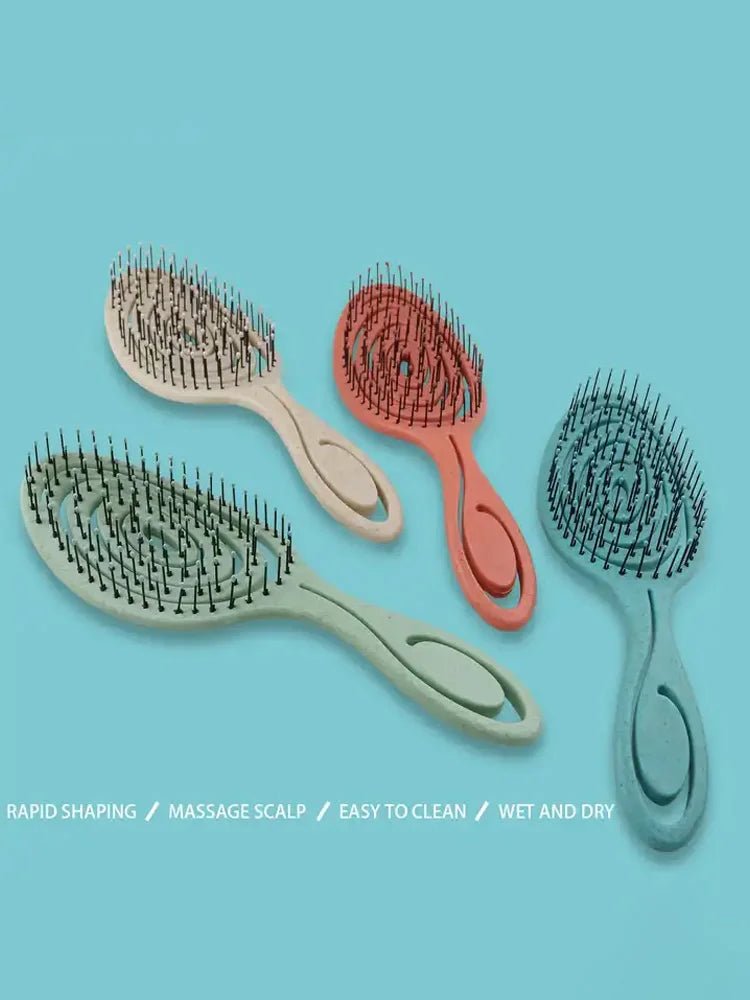 Bristle Nylon Hair Massage Comb - Curly Detangle Salon Hairbrush - lily supply