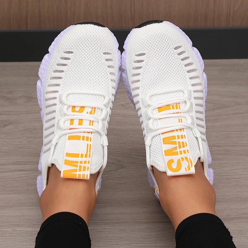 Women's Sports Shoes Mesh Lightweight Soft Sole Jogging Strap Breathable Fashion Sports Walking Casual Tennis Flat Shoes for Men - lily supply