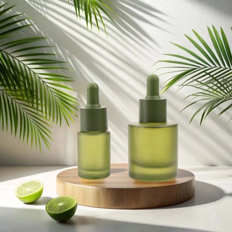 2Pcs 15/30ml Matte Green Glass Dropper Bottles Containers Portable Travel Set High - Quality for Essential Oils Fragrances Serums - lily supply