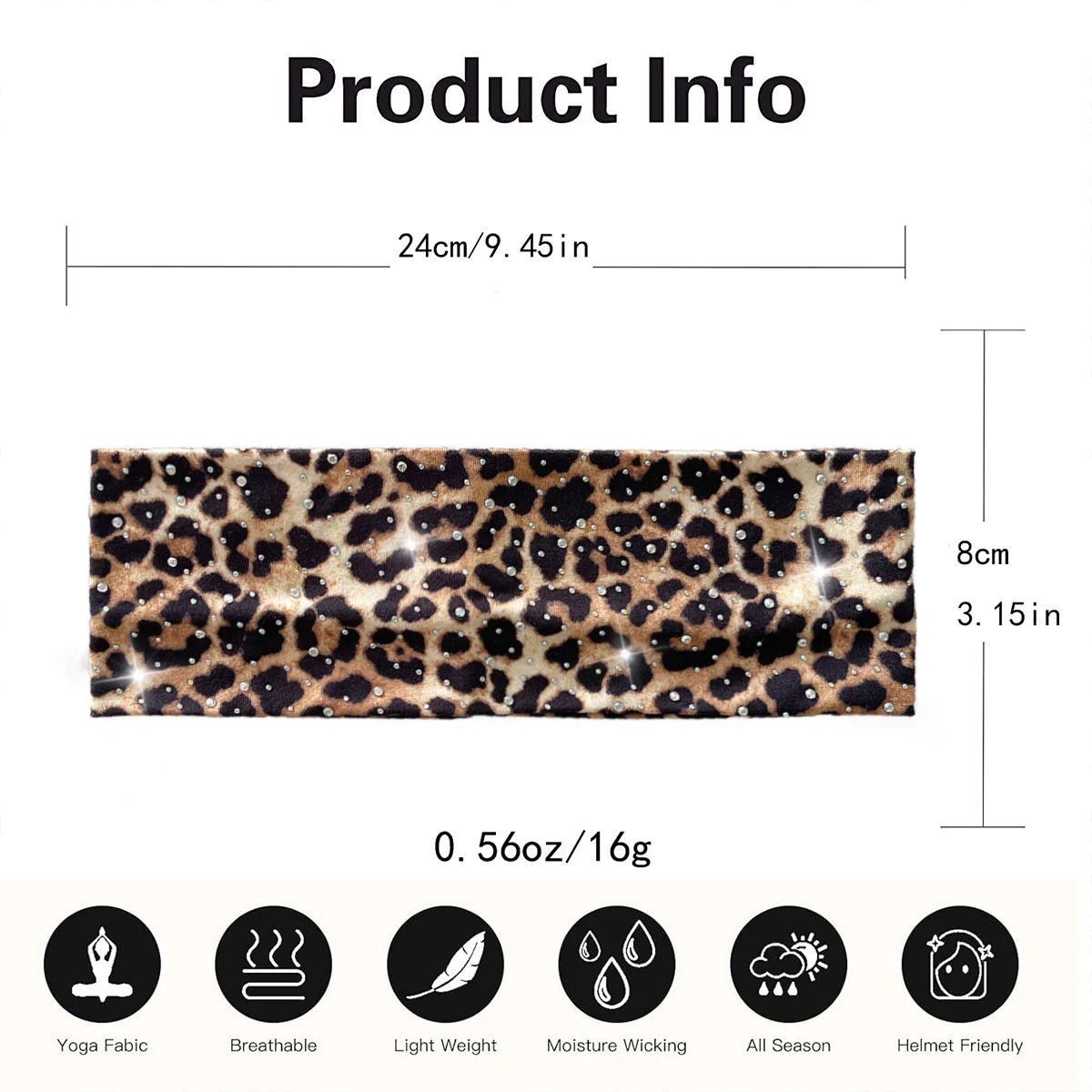 1pc Fashion Women Headband Rhinestone Leopard Printed Hairband Hair Accessories For Lady Girls Shopping Face Wash Turban Bandana - lily supply