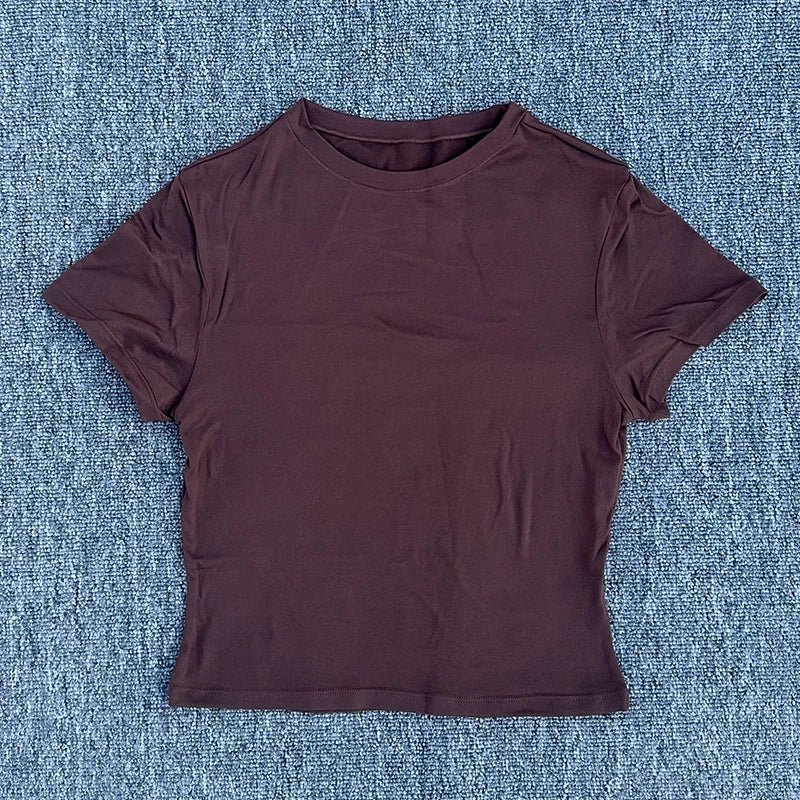 Women's Tight Fitting Sports T-shirt Quick Drying Short Sleeved Yoga T-shirt Pilates Running Exercise Fitness Short Sleeved - lily supply