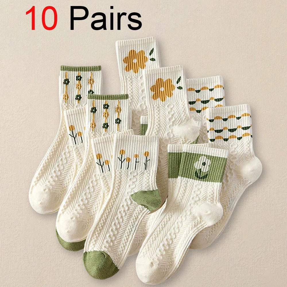 Women's Cartoon Print Mid-Length Socks – Fun Casual Socks