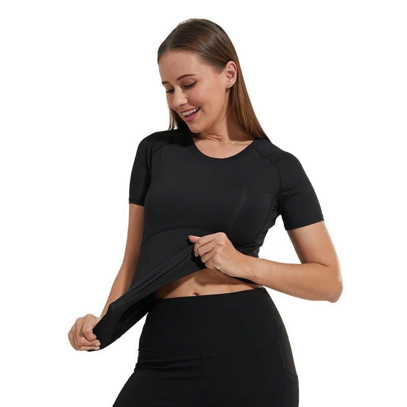Womens Compression Shirts Short Sleeve Athletic Sports Quick Dry Compression Tops for Women Running Workout Shirt Yoga Shirts - lily supply