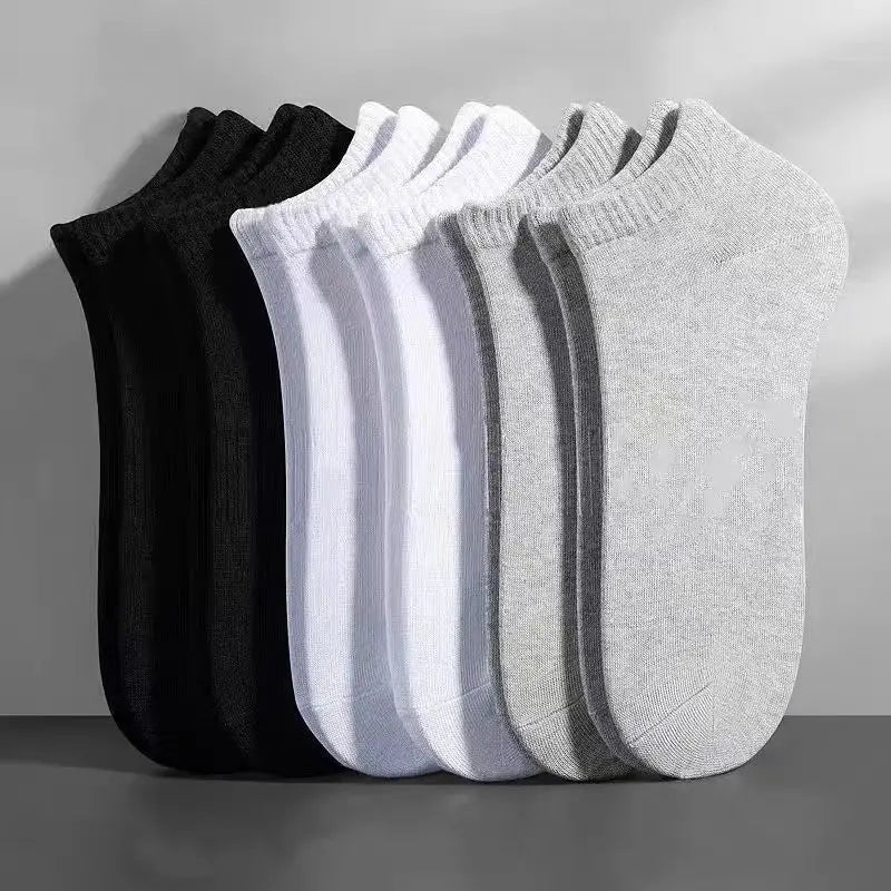 5 Pairs Women's No - Show Low - Cut Cotton Socks - Breathable Summer Solid Colours - lily supply