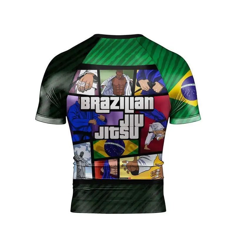 Men's BJJ Grappling Jersey – Short Sleeve Brazilian Jiu - Jitsu Training Top - lily supply