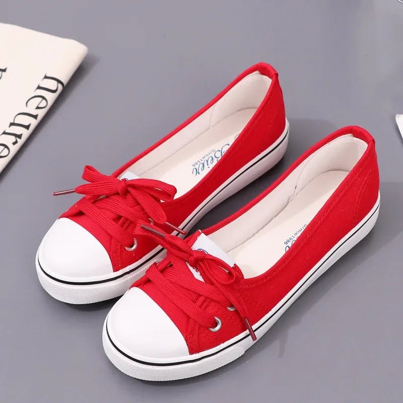 2023Sneakers Shoes for Women Zapatillas Mujer Solid Sapatilha Feminina Zapatilla Tenis Feminino Lace - up White Chaussures Plates - lily supply