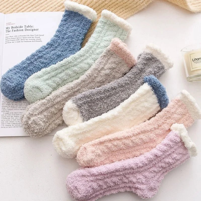 Women's Warm Plush Thick Casual Socks – Cosy Fluffy Winter Socks - lily supply
