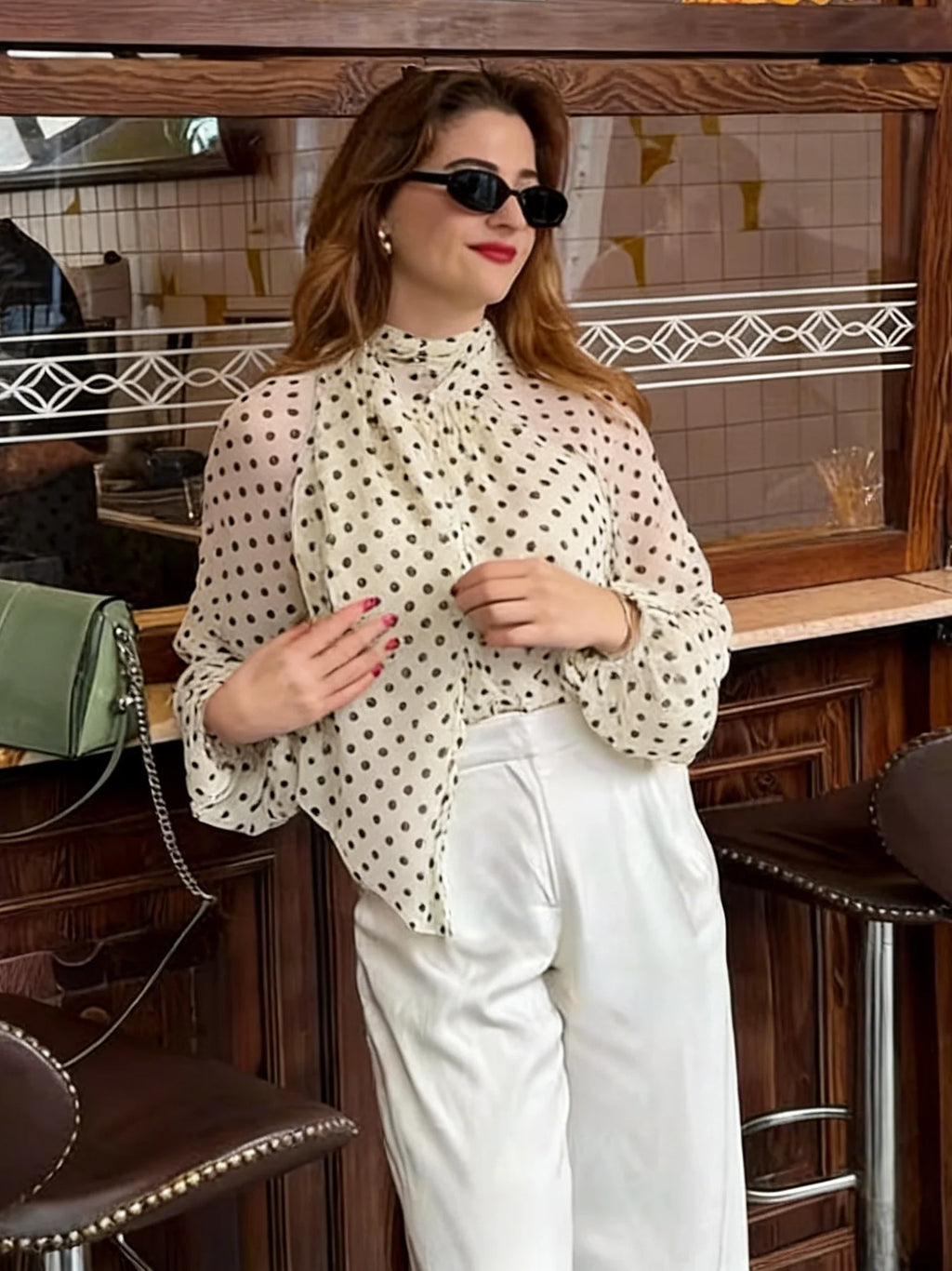 Women's Vintage Polka Dot Dress – Retro Casual Style