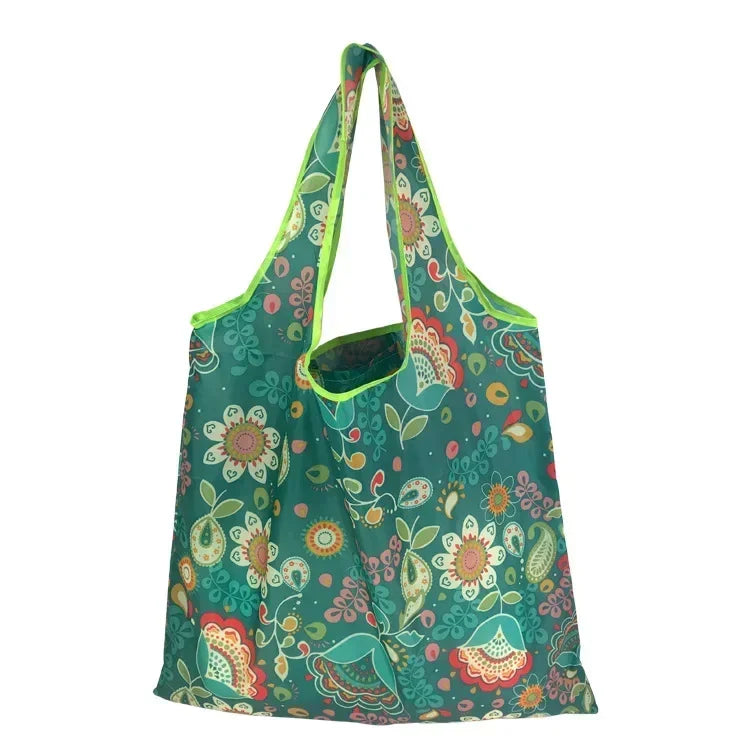 Big Nylon Foldable Reusable Tote Bag - Eco Polyester Shoulder Handbag