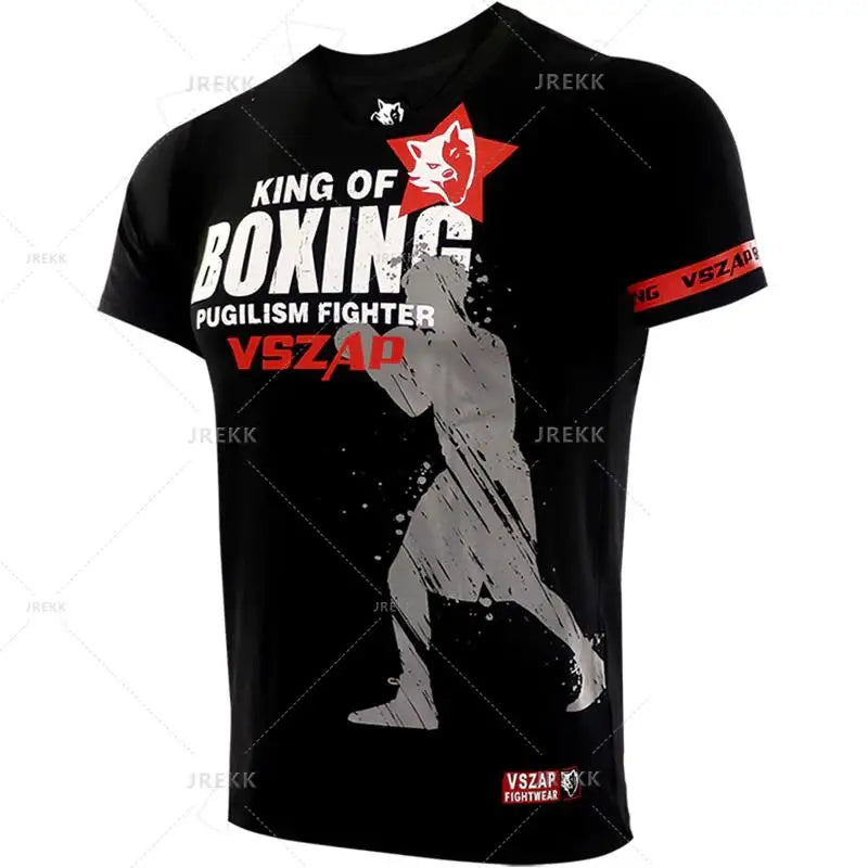 Muay Thai Boxing Sports T-Shirt - Running Fitness Outdoor Wrestling Tracksuit