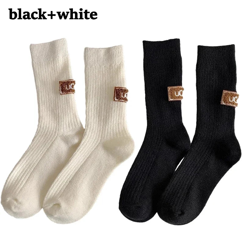 Women's Furry Heel Knitted Snow Boot Socks – Cosy Winter Boot Socks - lily supply