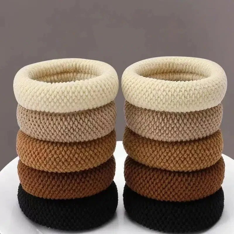 5pcs High Elasticity Seamless Thick Knit Scrunchie Ponytail Holders - lily supply