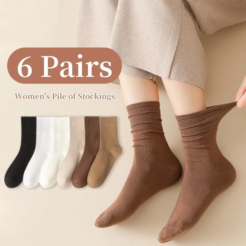 Women's Solid Colour Mid Tube Socks – Everyday Casual Socks - lily supply