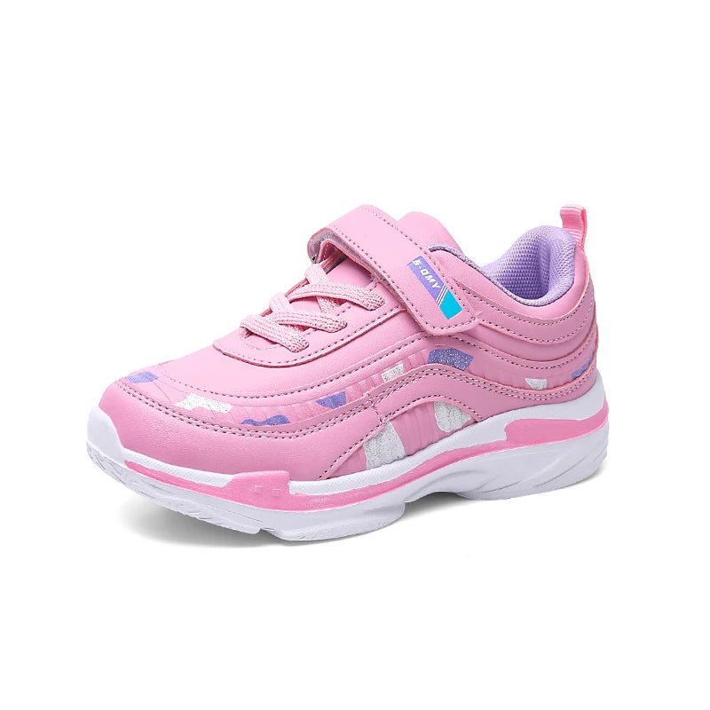 Girls Sport Shoes Waterproof Running Kids Sneakers Casual Leather Pink Breathable Fashion Antislip Lightweight Children Shoes - lily supply