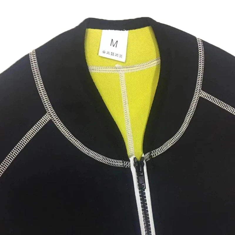 Men's Sauna Sweat Jacket - Weight Loss Body Shaper Gym Fitness Zip Undershirt