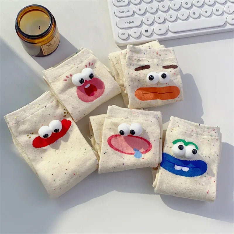 Funny Expression Women's Socks - Cute Cartoon Gift - lily supply