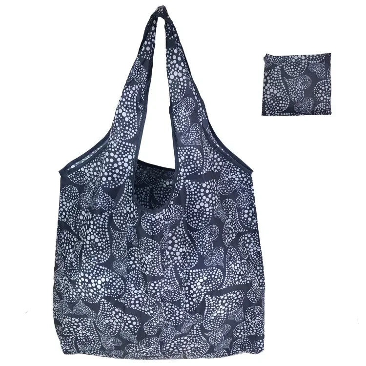 Big Nylon Foldable Reusable Tote Bag - Eco Polyester Shoulder Handbag