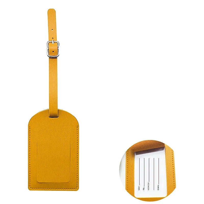 Travel Luggage Tag for Women Men Suitcase Identifier Label Baggage PU Leather Boarding Bag Tag Name ID Address Holder Accessorie