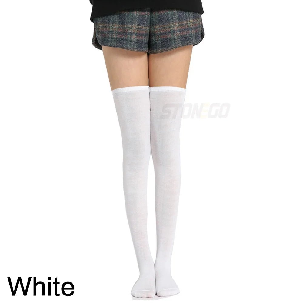 Women's Over - Knee Solid Leg Warmer Socks – Long Thigh High Socks - lily supply