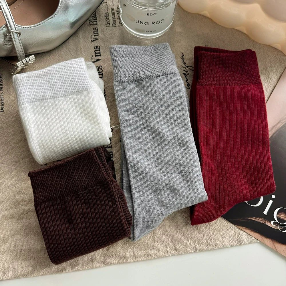 Women's Korean Stripe Pile Long Winter Socks – Warm Knee High Socks - lily supply