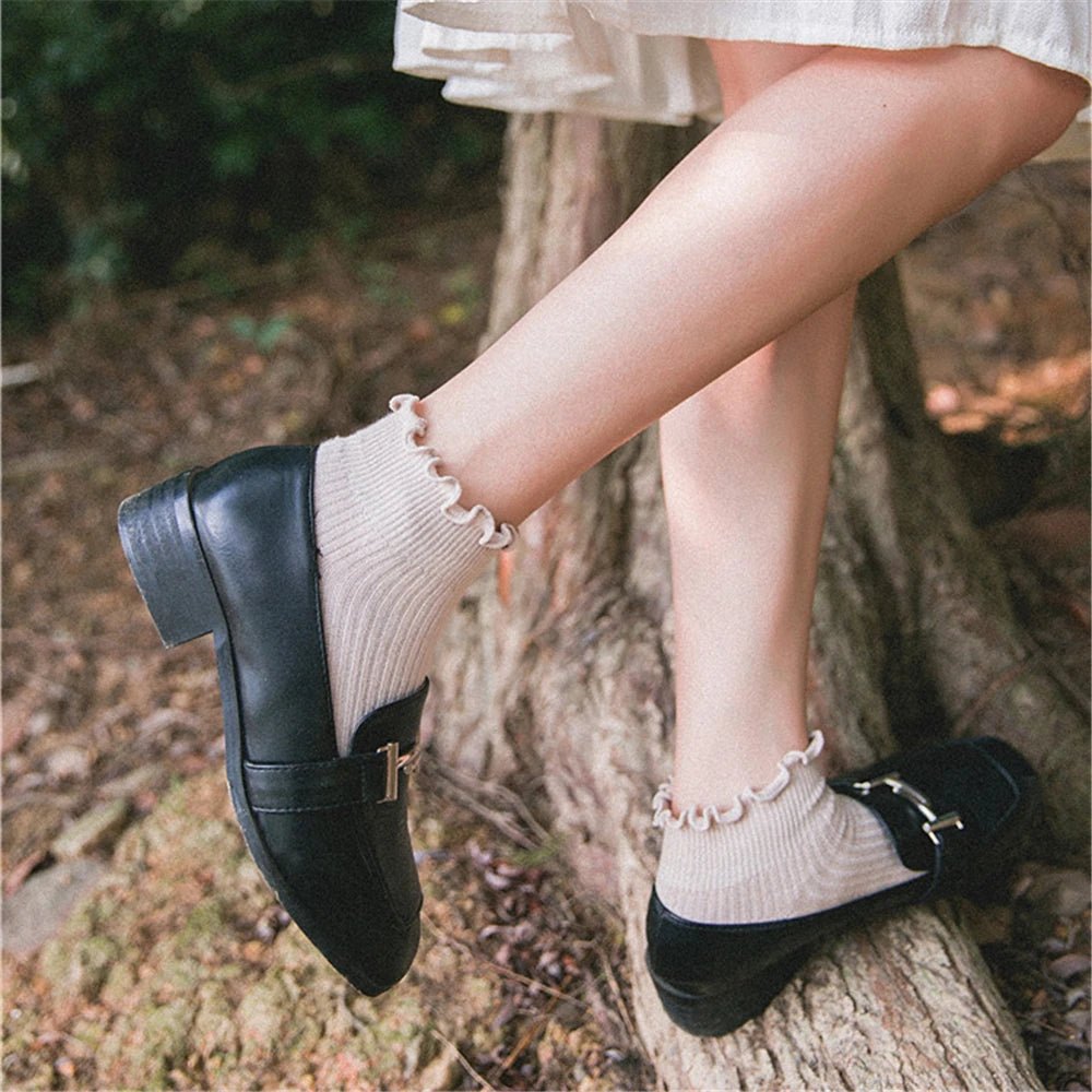Fashion Lace Ruffles Soft Cotton Women Socks - lily supply