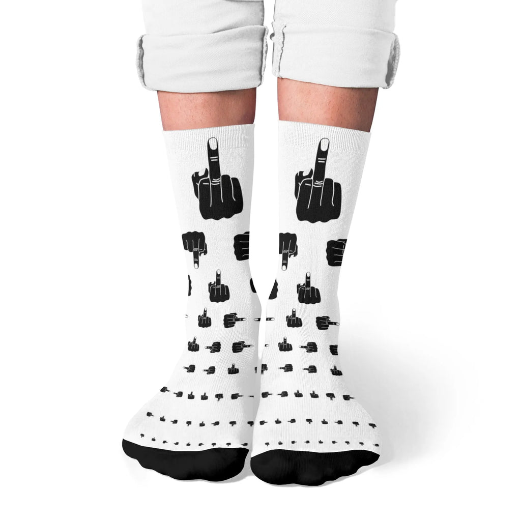 Men's Funny Finger Art Harajuku Socks - Hip Hop Novelty Party Happy Gift Socks - lily supply