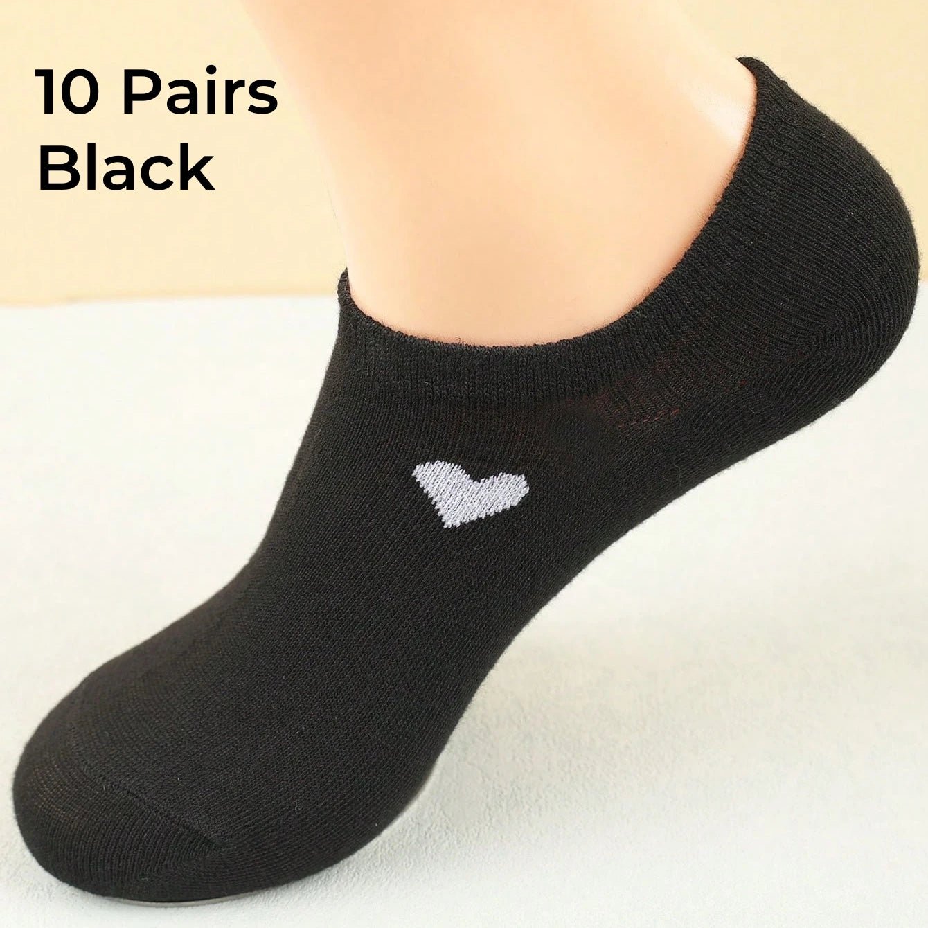 Women's Heart Pattern No - Show Socks – Invisible Ankle Socks - lily supply