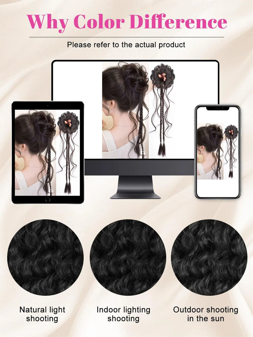 Synthetic Messy Curly Hair Bun Chignon - Y2K Elastic Scrunchy - lily supply
