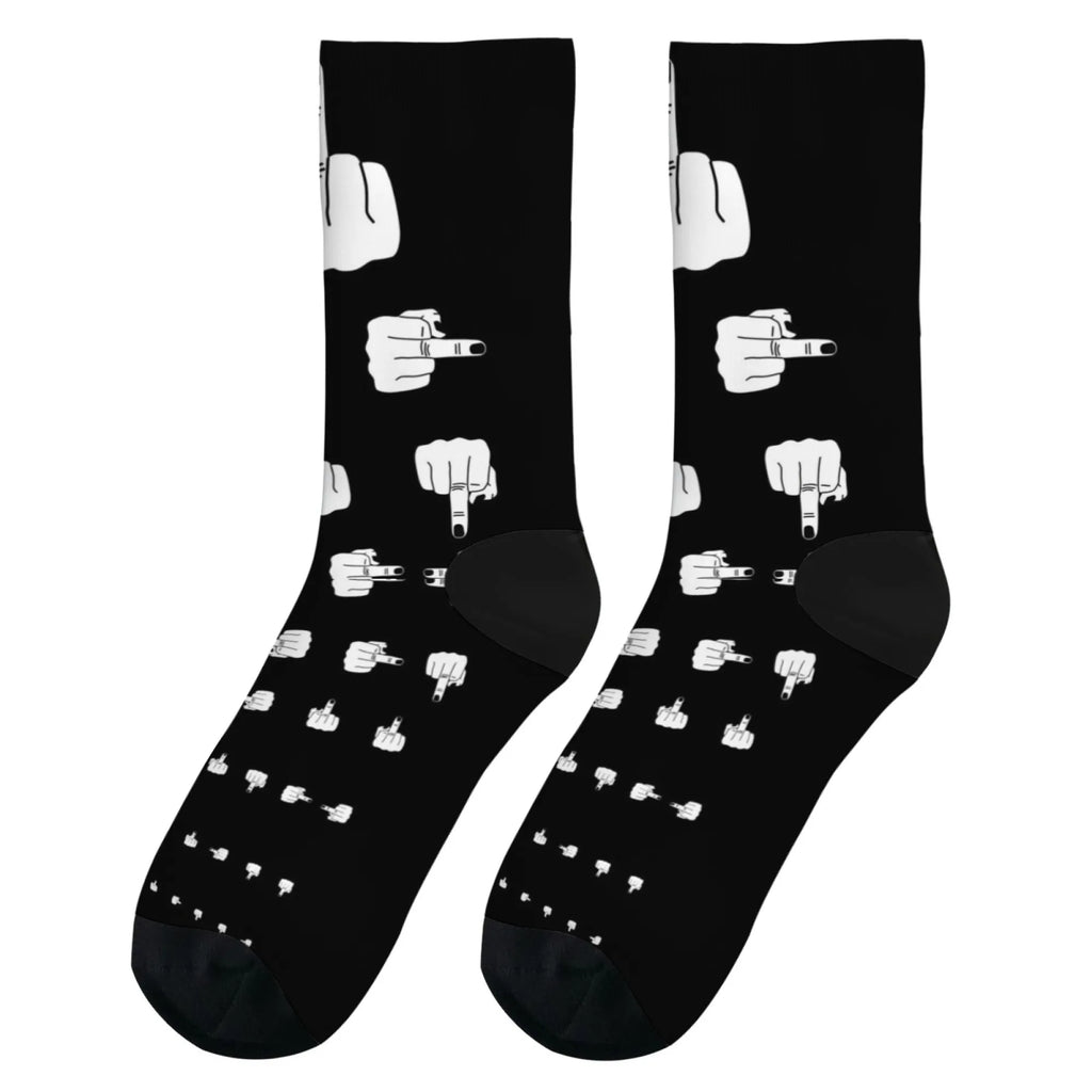 Men's Funny Finger Art Harajuku Socks - Hip Hop Novelty Party Happy Gift Socks - lily supply
