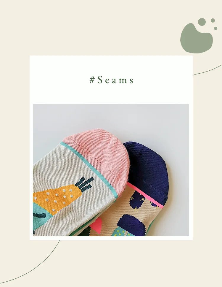 Women's Plant, Hedgehog & Sloth Print Socks – Trendy Casual Socks - lily supply