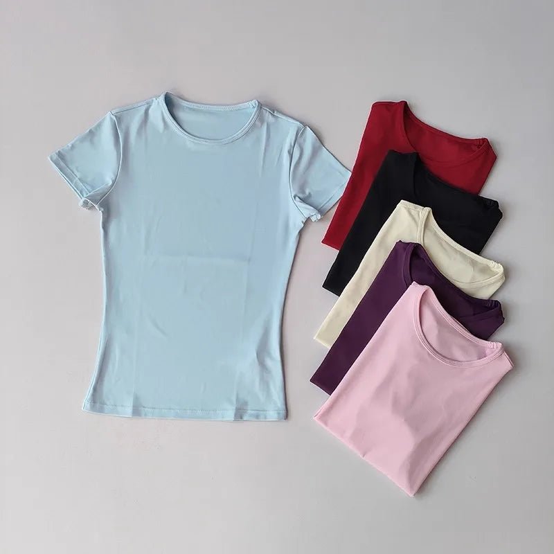 Women's Outdoor Sports Shirt Yoga Wear Fitness T-Shirt Quick Dry Running T-Shirt Workout Top Female Sportswear Exercise Clothing - lily supply