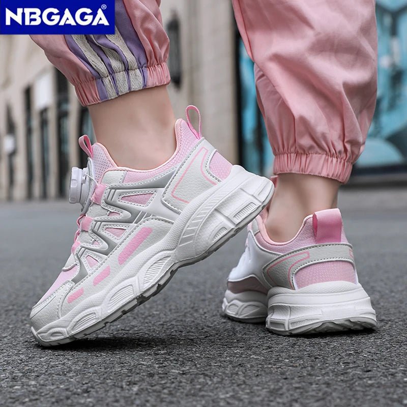 Girls Sports Shoes Lightweight Leather Kids Sneakers Casual Pink Fashion Children Anti - slip Walking Running Shoes - lily supply