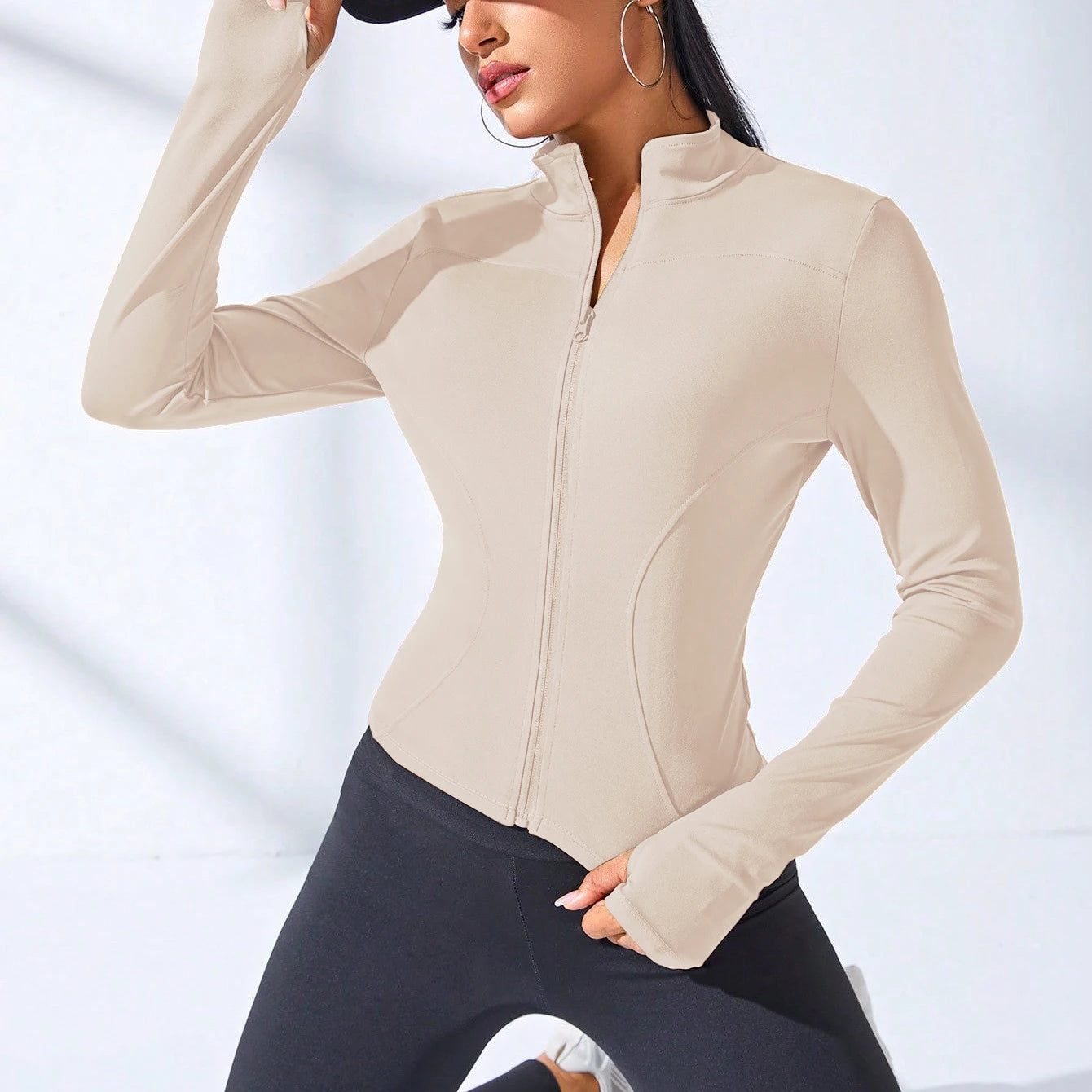 Women's Slimming Zip Yoga Jacket - Short Sports Body Sculpting Fitness Coat 2024