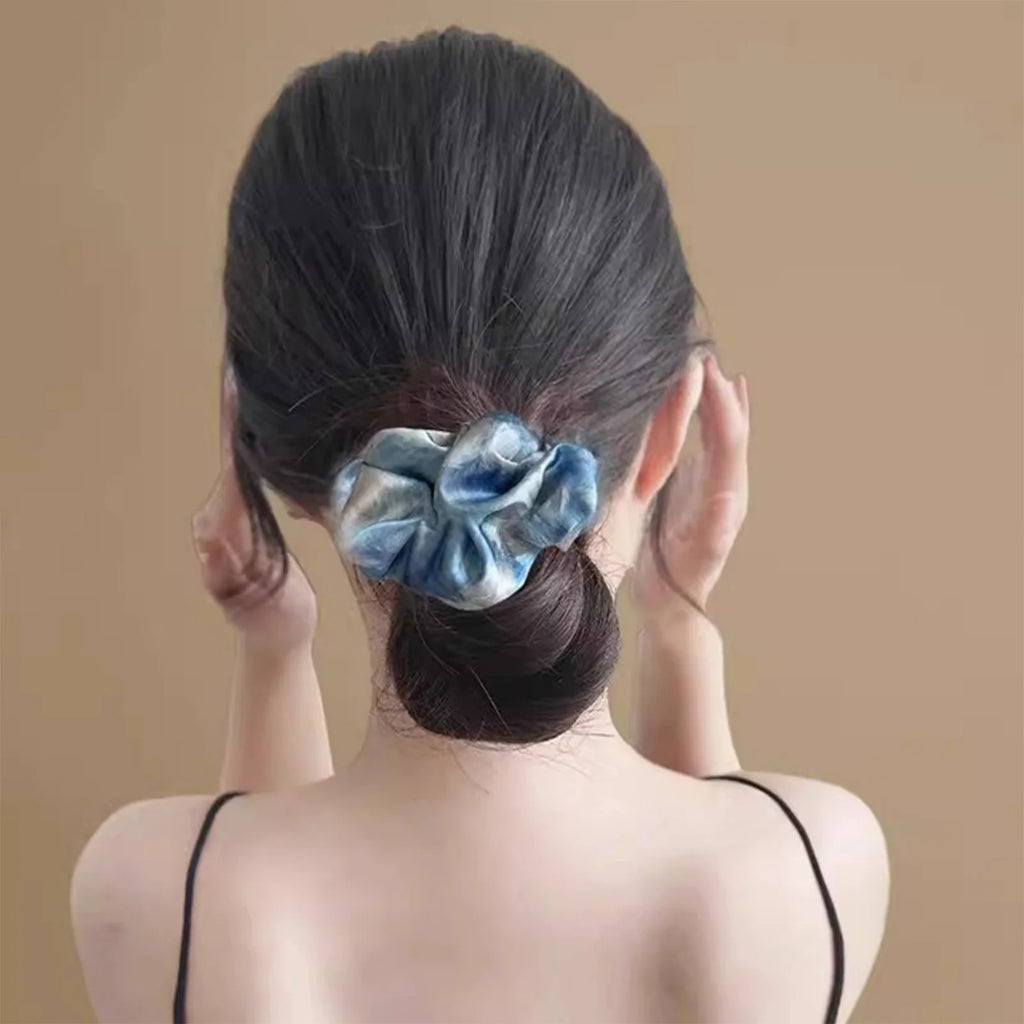 Women's Silk - Like Hair Scrunchie - Elegant Fabric Hair Tie Accessory - lily supply
