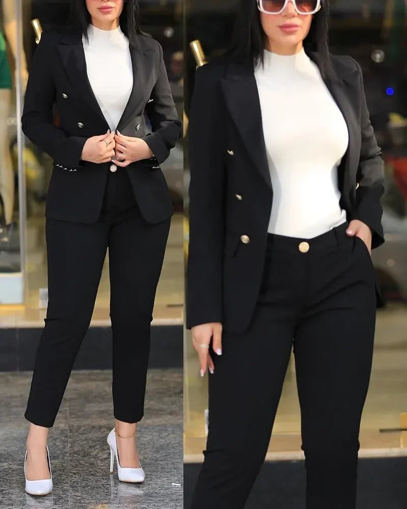 Women's Blazer & Work Pants Set