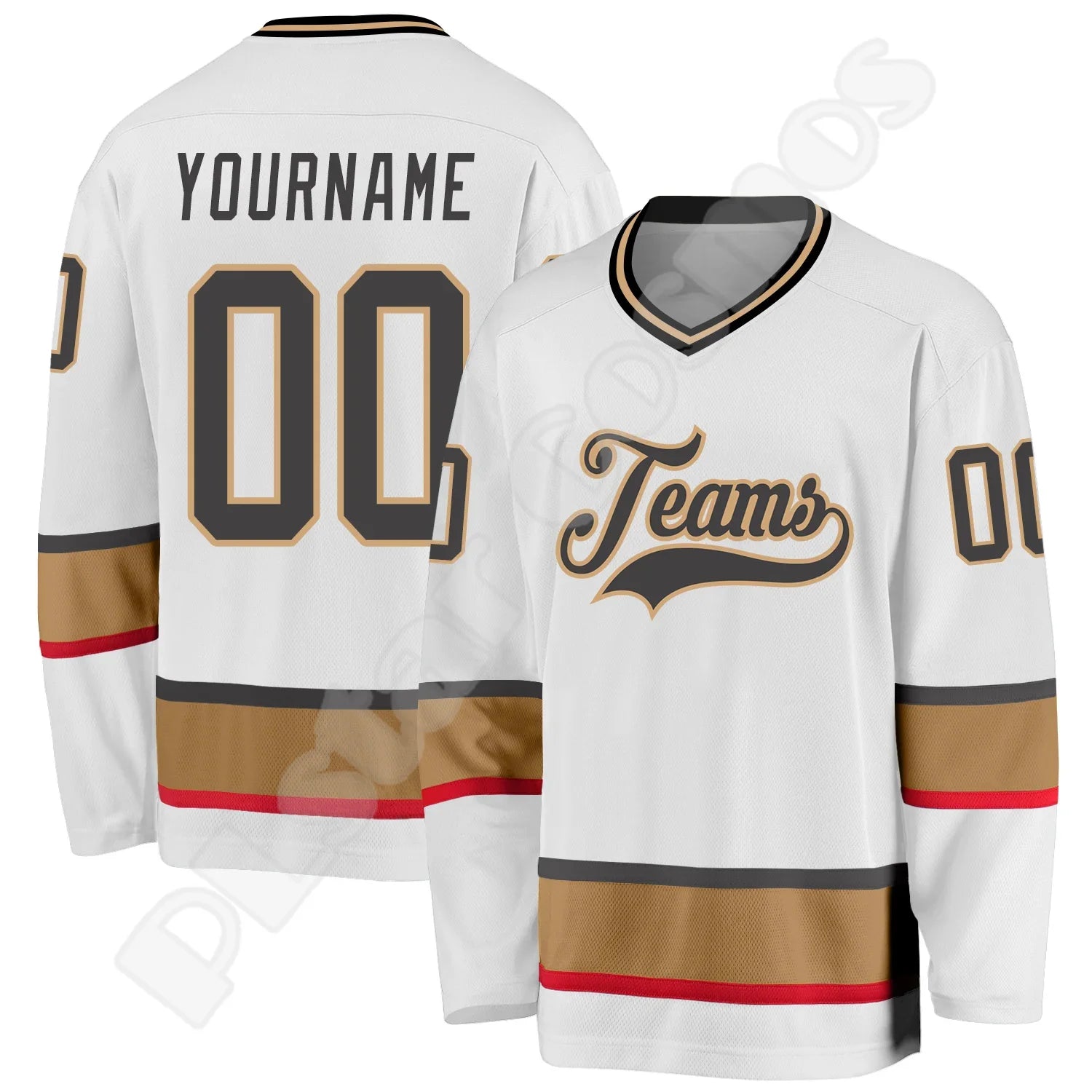 Custom Retro Hockey Jersey – Personalised Name, Team Logo & Number - lily supply